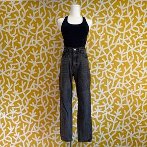 MissGuided Riot High Rise Mom Jean Black/Grey - 4 Regular (US)